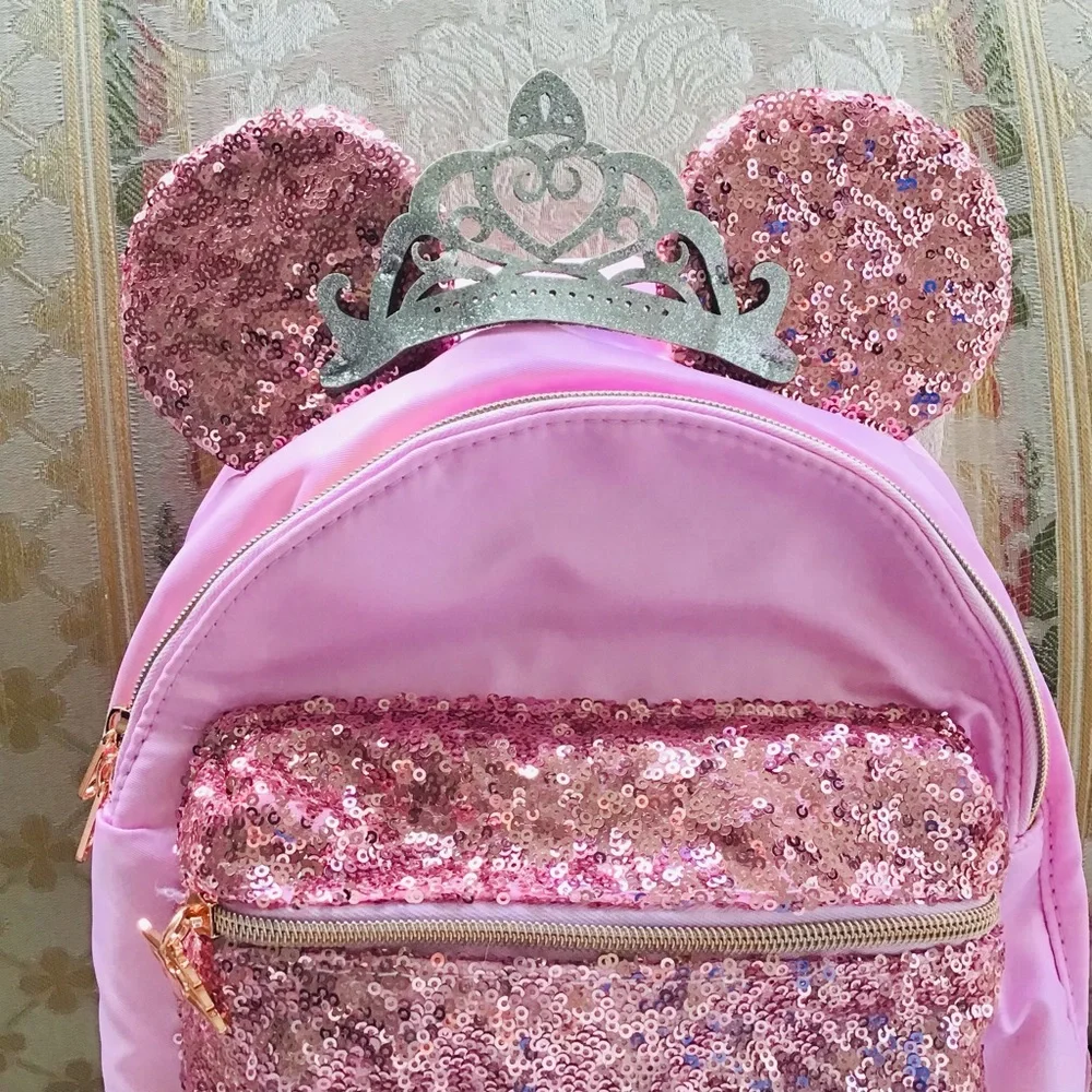 Rare Disney Cruise Line Bibbidi Bobbidi Boutique Sequin Minnie Mouse Backpack